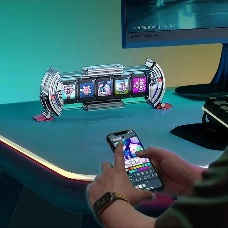 

Divoom Times Gate IPS Clock RGB LED Display Cyberpunk Gaming Room Ornaments Smart APP Control Digital Clock