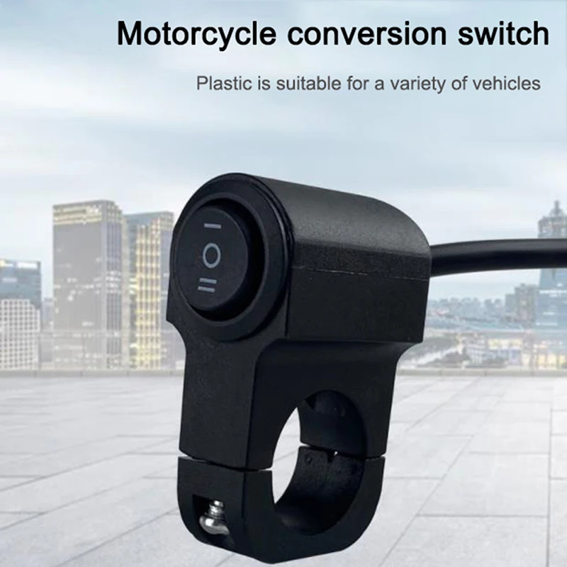 

7/8'' 22cm Plastic Motorcycle Handlebar Headlight Switch Three-position Waterproof Switch 12V Fog Spotlight Retro Switch