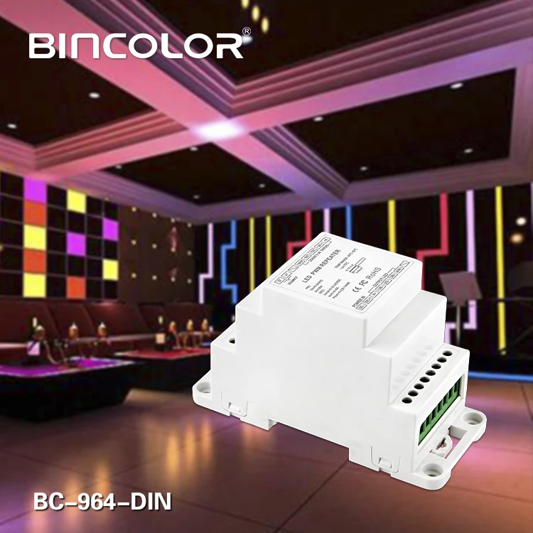 BC-964-DIN Ripetitore Led di Potenza Din Rail DC5V 12V 24V di Ingresso Led DMX Amplificatore 4Ch canali di Uscita Amplificatore di Segnale