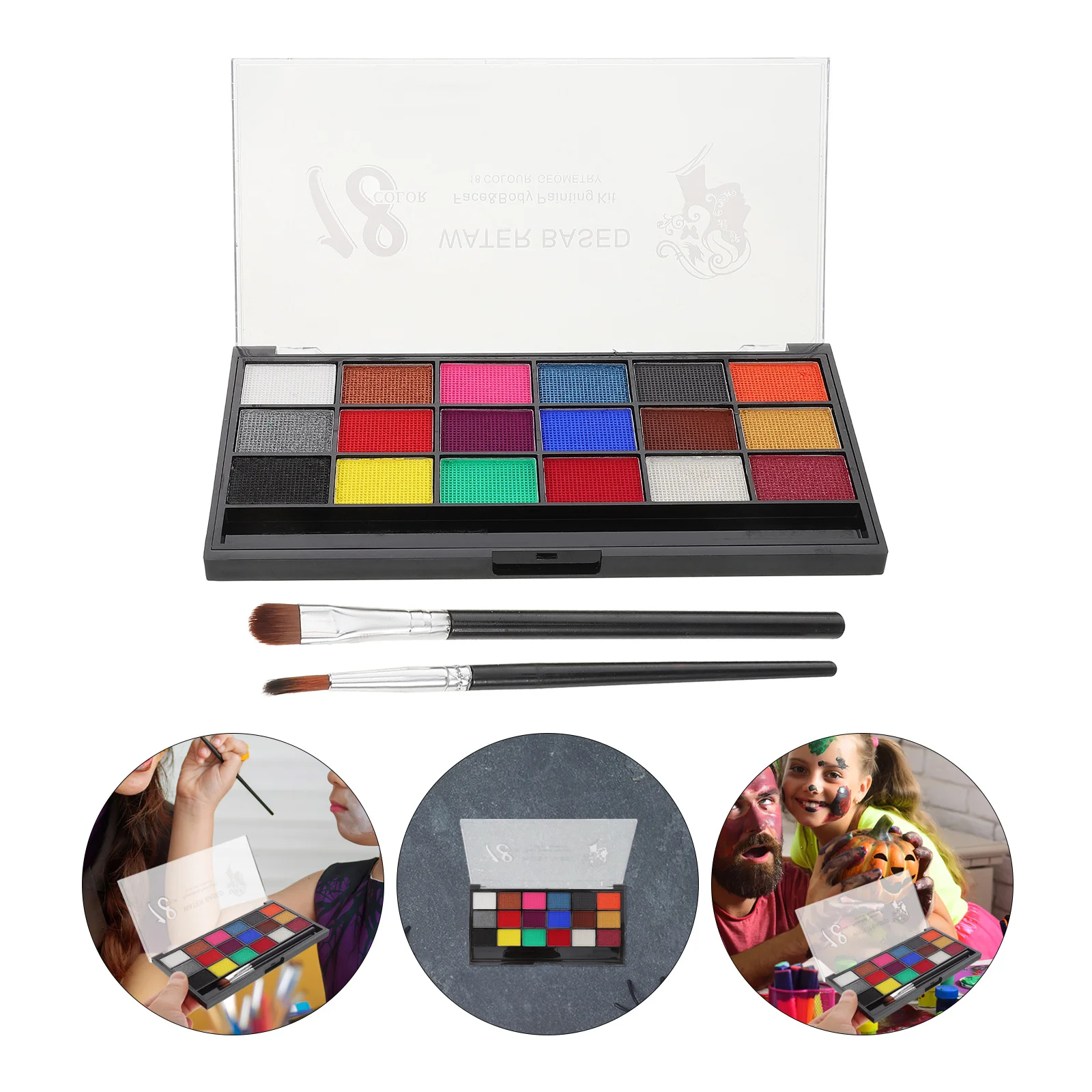 

1 Box Of Colorful Face Painting Kit Water Activated Face Paint For Festival Cosplay Party Body Art Makeup Supplies Vibrant