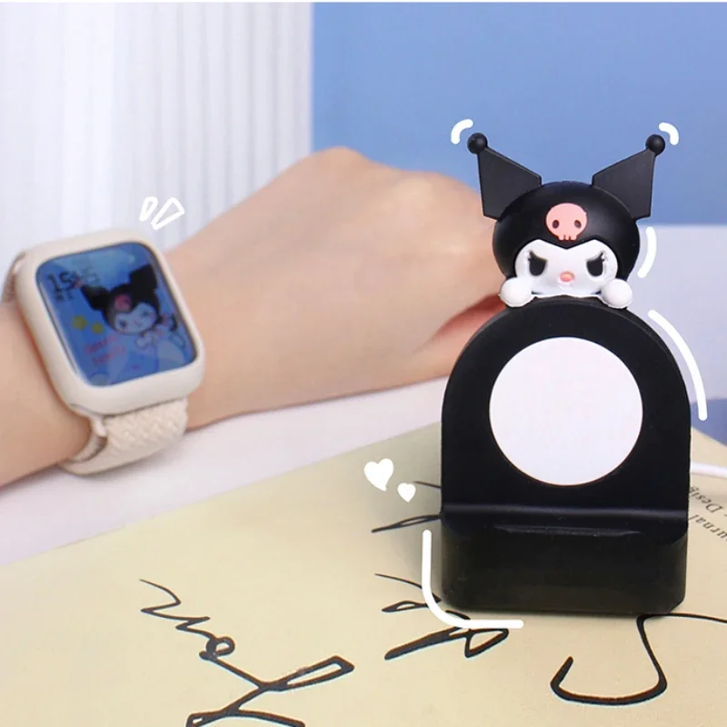 Kawaii cinna moroll pocha cco kuromi geeignet für Apple Watch Wireless Charge Base iwatch 10/se/ultra niedlichen Cartoon Puppen ständer Geschenk