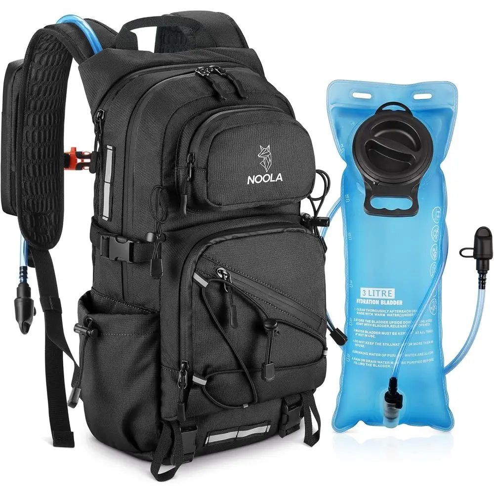 

3L Water Bladder Hydration Backpack, 22L/25L Capacity, Lightweight Pack for Hiking, Cycling, and Biking