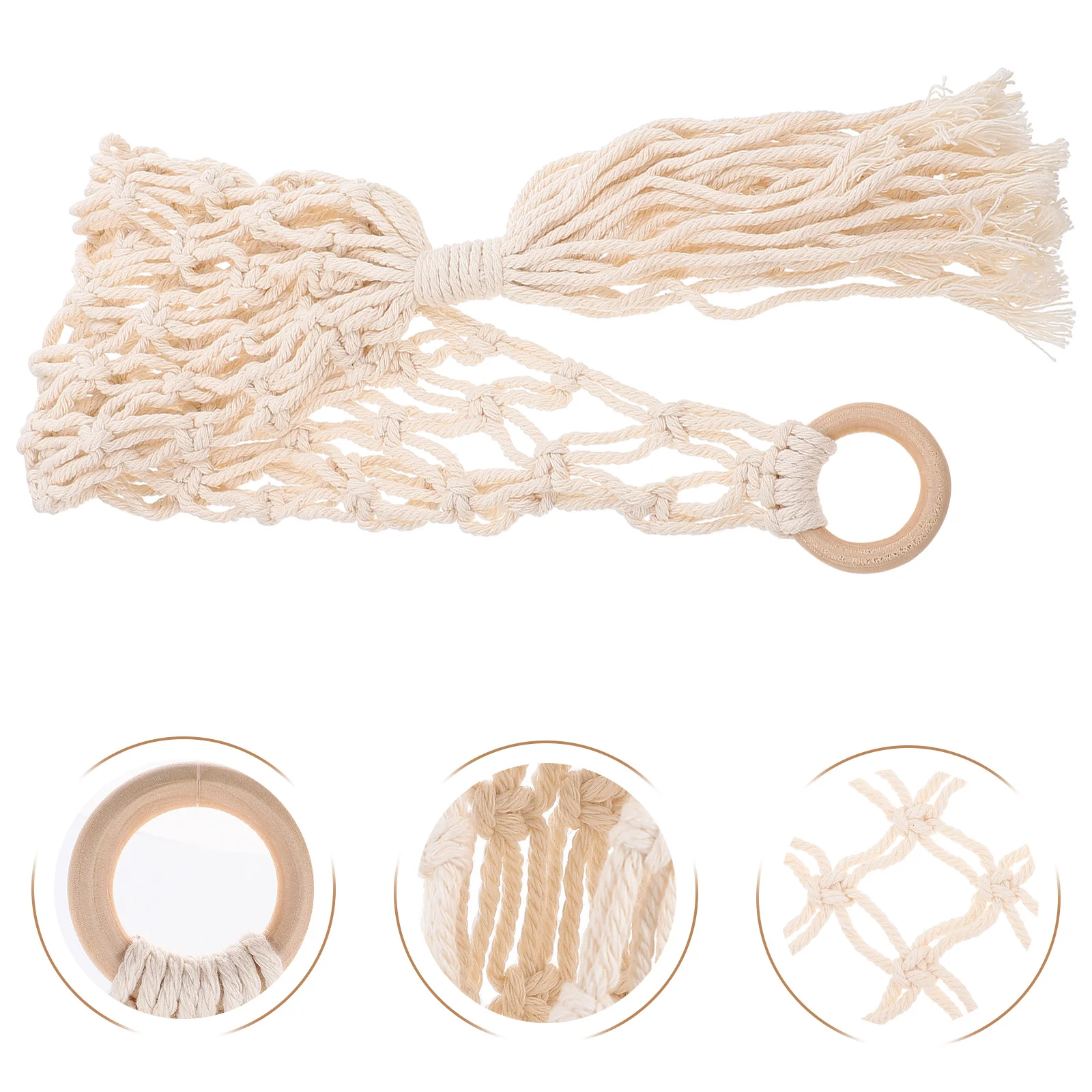 

1Pcs Cotton Rope Basket Decorative Hanging Storage Woven Design Sturdy Home Patio Balcony Storage Basket