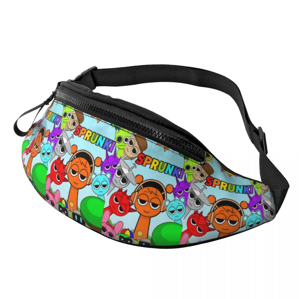 

Custom Sprunki Fanny Pack for Men Women Fashion Music Game Crossbody Waist Bag Travel Hiking Phone Money Pouch