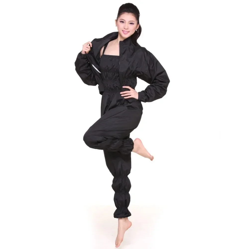 Women Sauna Sweat Suit Body Shaping Fitness Set Two Piece Gym Workout Running Aerobics Dance Practice Slimming New