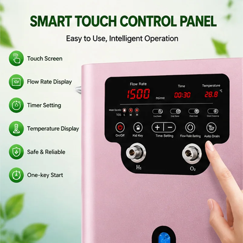 Suyzeko 1500ML Hydrogen Oxygen Generator H2 Inhaler O2 Concentrator Molecular Hydrogen Inhalation Machine PEM Home Wellness