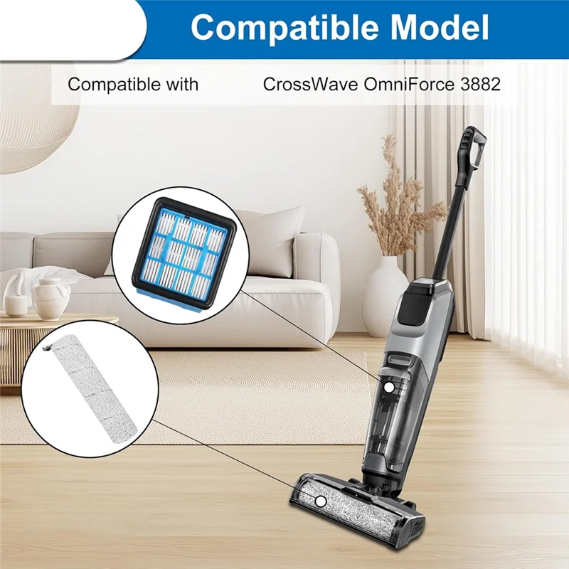 KEOL-3882 Rulli spazzola e filtri di ricambio per parti per aspirapolvere Bissell Crosswave Omniforce 3882