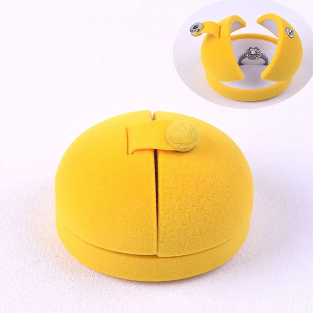 

Шкатулка для драгоценностей в форме яйца, желтый практичный прочный чехол для хранения, портативный органайзер для колец, защита ювелирных изделий для женщин и девочек