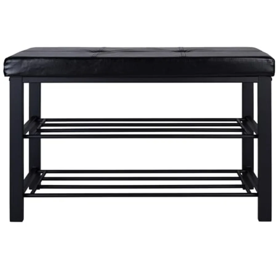 

Storage Bench, Shoe Rack, Ottoman, Tufted, Padded Seating for Entryway, Bedroom, Closet and Hallway