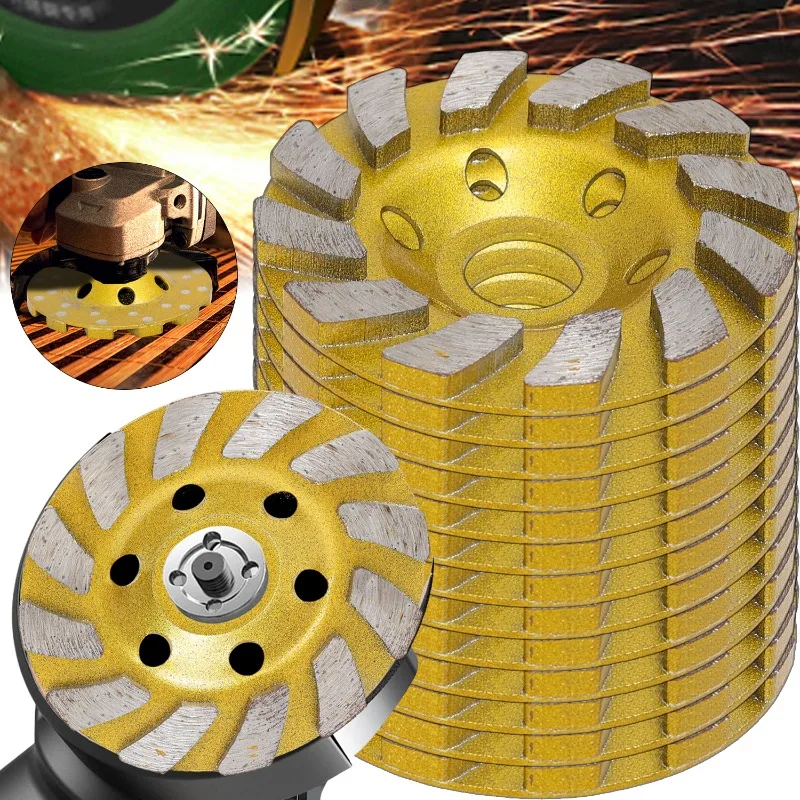 Diamonds Grinding Pad Safety Golden Tough Stone Grinding Efficient Stable Concrete Surfacing Easy Use Floor Wall Renovation Tool