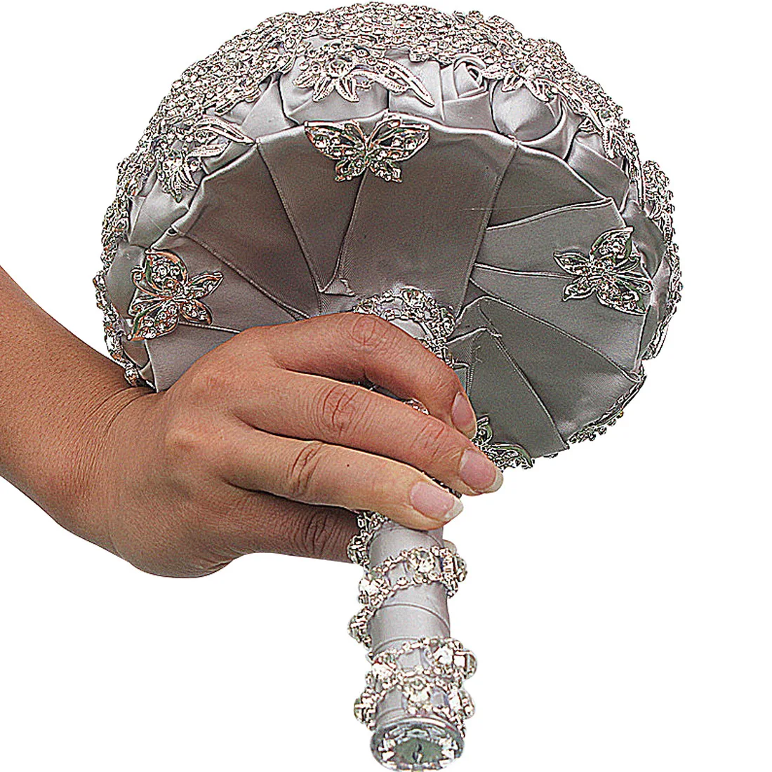Customized Luxury Crystal Bride Wedding Bouquet High Grade Artificial Crystal Bouquet Holding Flower Artificial Flower