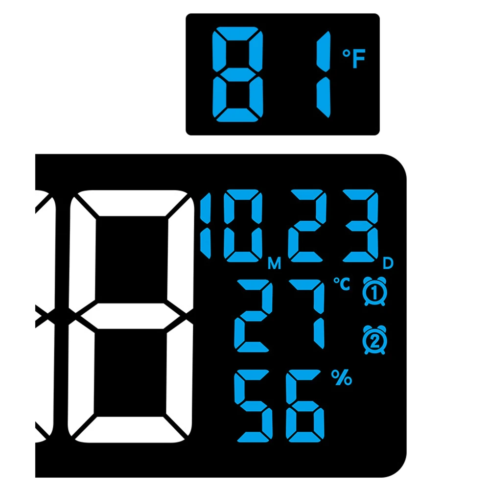 

Цифровые 16-дюймовые светодиодные настенные часы с дистанционным управлением и 10-уровневыми настройками яркости для оптимальной видимости в день и ночь