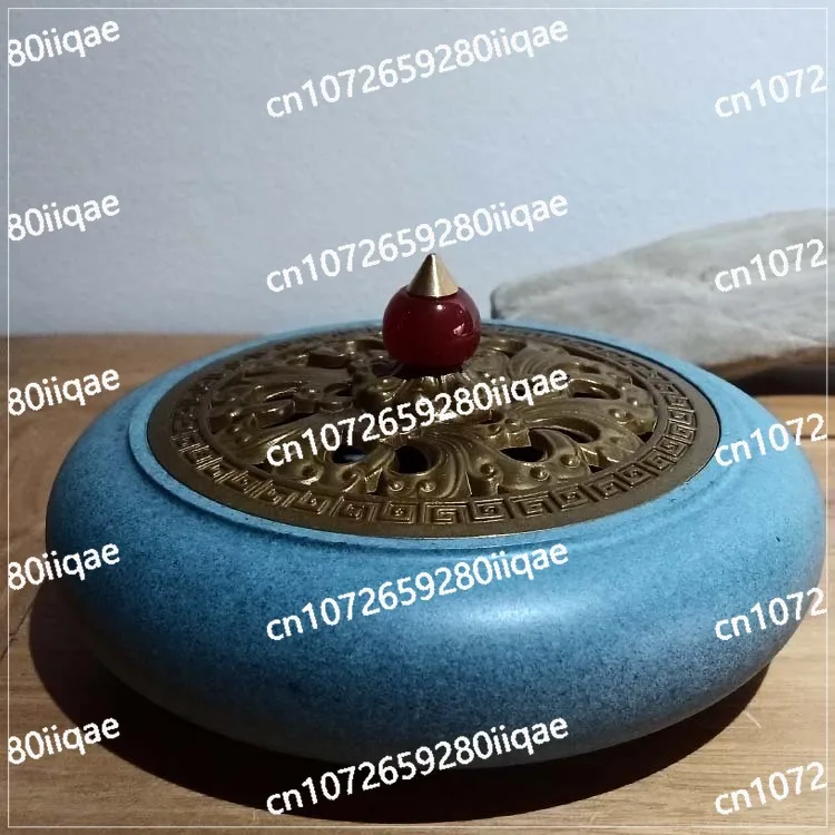 

Red Jade Knob, Perry Green Wave Pattern Cover Flat Bottom Furnace
