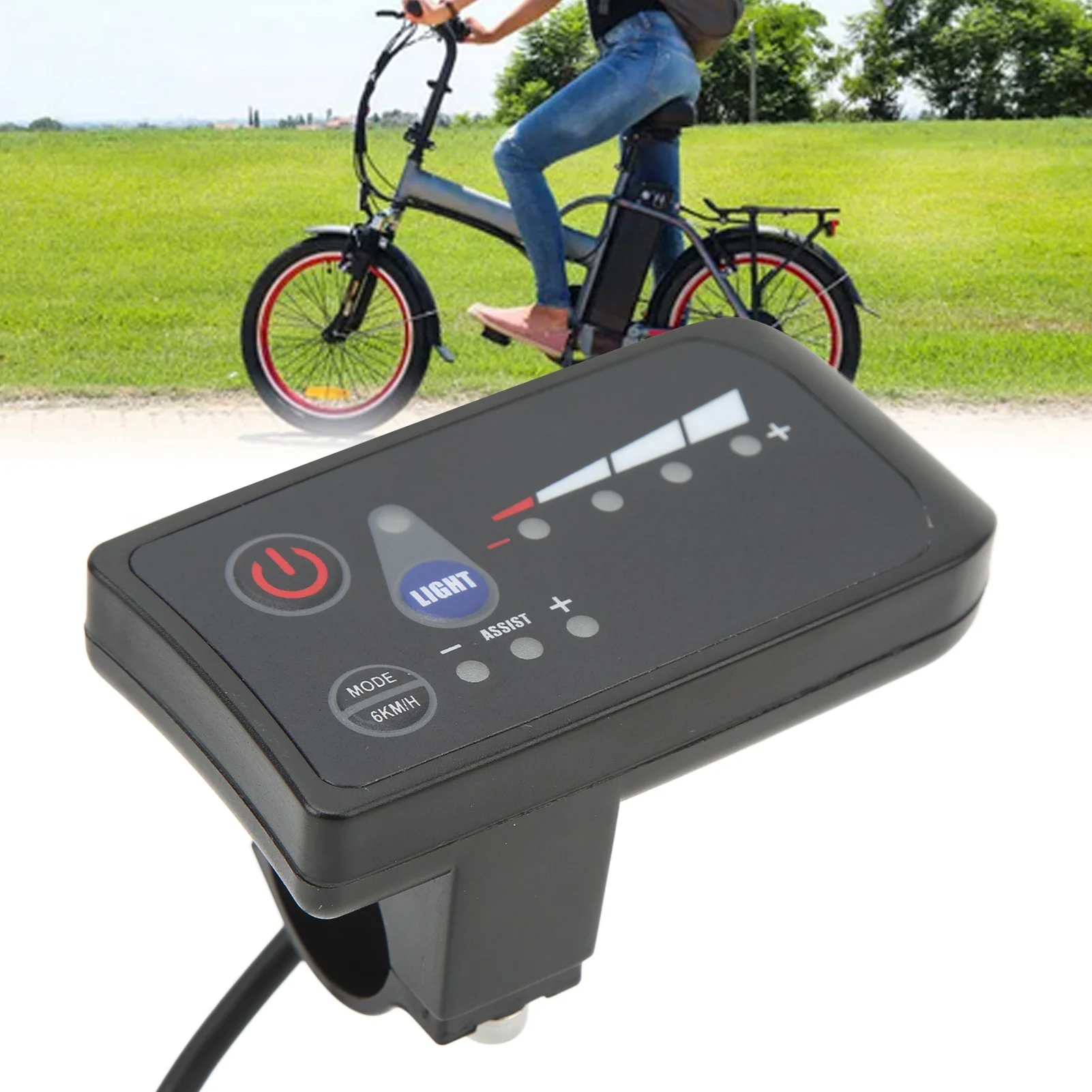 

Electric Bike Power Display Meter Waterproof 5 Pin Interface ABS Housing LED Display Panel Easy Using High Quality for Cycling