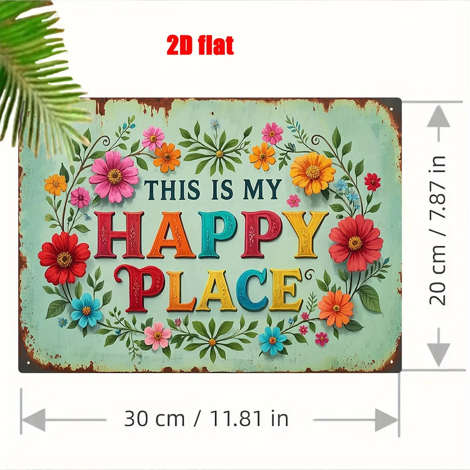2D Flat Vintage Metal Wall Sign 