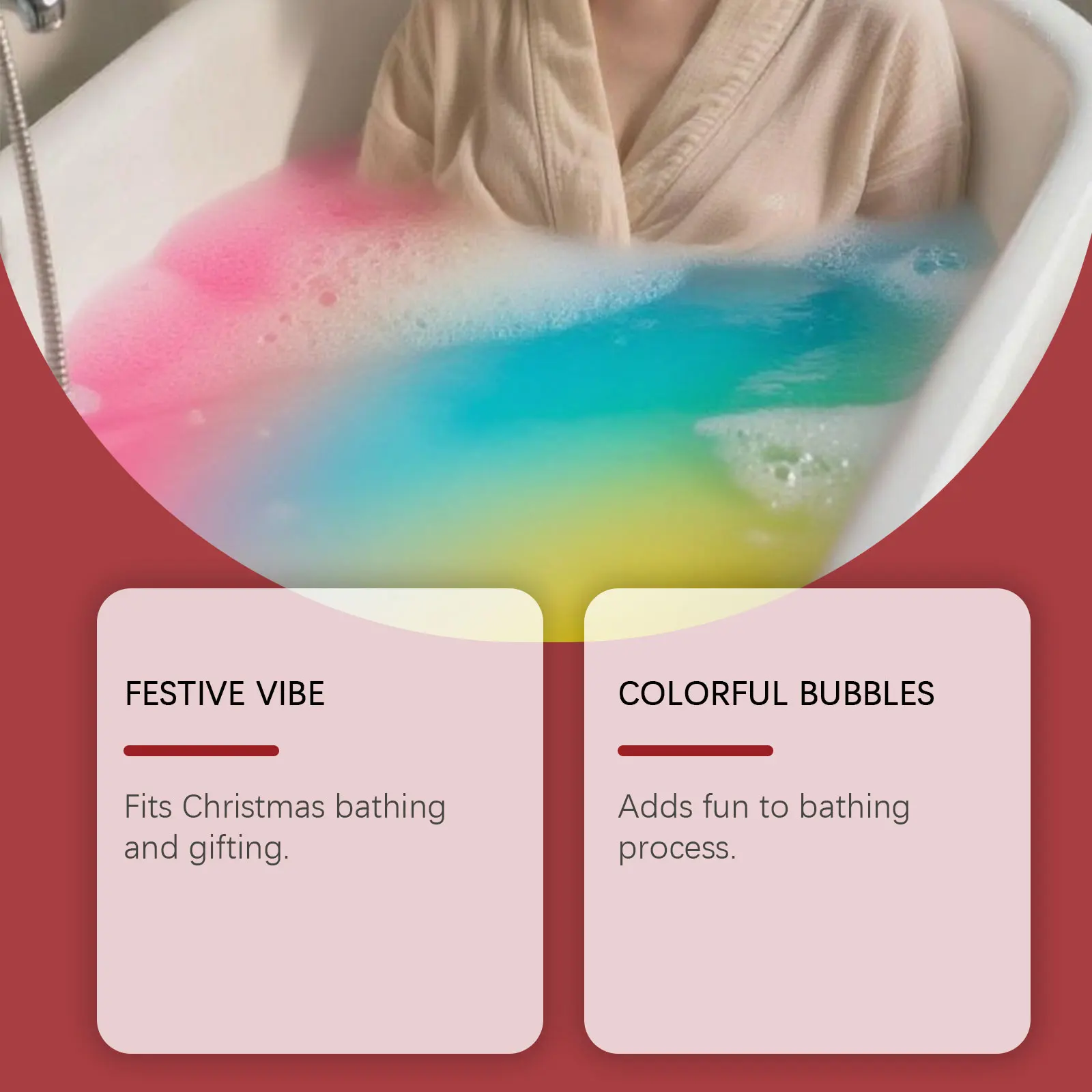 مجموعة قنبلة حمام عيد الميلاد المهدئة للجسم، تخفيف التوتر، الاسترخاء، التقشير، ترطيب الروائح، العناية بالجسم، قنبلة الاستحمام #2