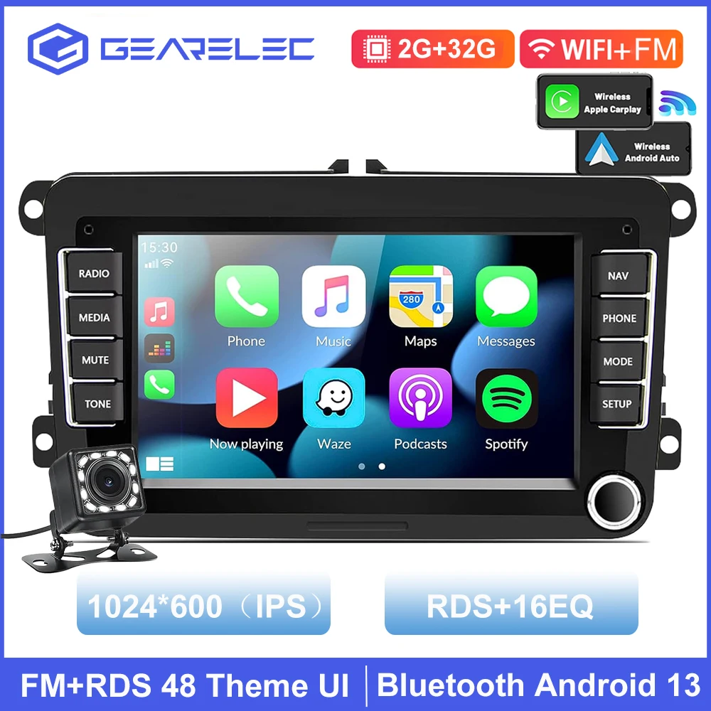 2din Android Auto Radio Voor Vw Passat Golf Mk5 Mk6 Jetta Polo Touran Draadloze Carplay Android Auto 7 ''Multimedia Speler Camera
