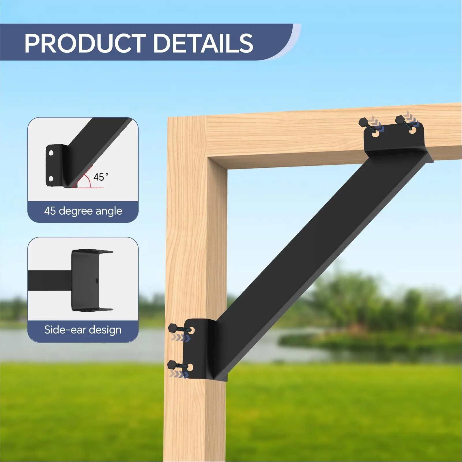#Cross-border Foreign Trade Carbon Steel Gazebo Bracket Right-angle Bracket Pillar Base Kit Seat Kit Beam Terrace Outdoor