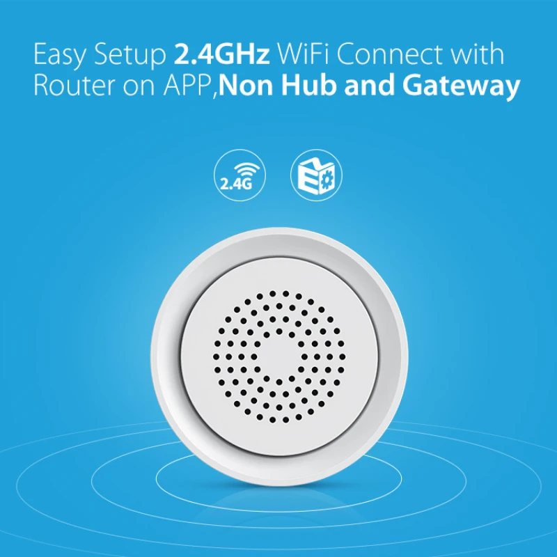 Tuya Wireless WiFi Siren Alarm Detector Sensor Smart Home Wireless Sound Light Alarm Smartlife Work For Alexa Home