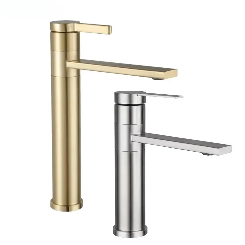 

Gold Basin Faucets 360 Degree Rotating Bathroom Faucet Hot Cold Water Mixer Taps Stainless Steel Bathroom Sink Faucet