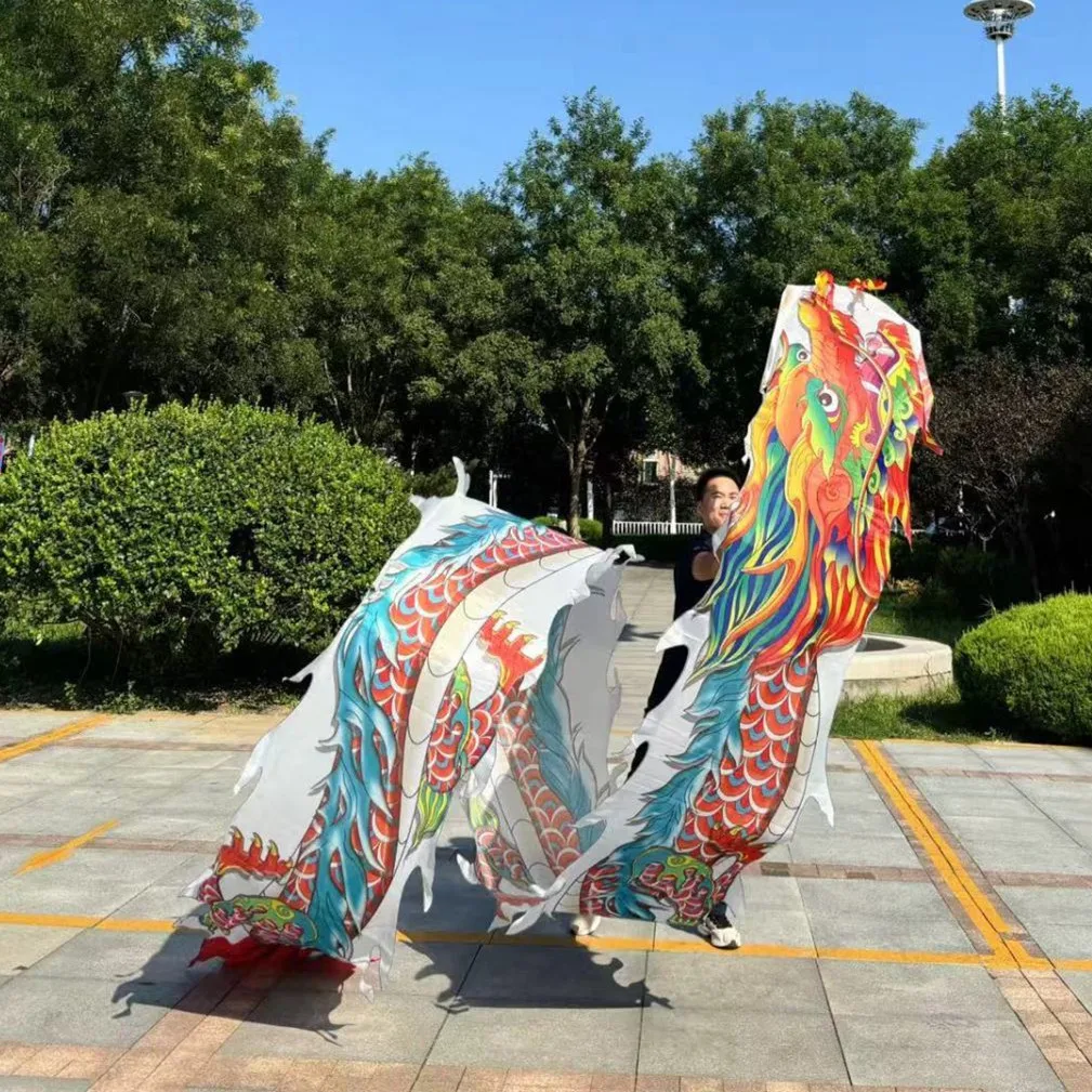 

8 meters Qilin Pattern Dragon Dance Ribbon Accessory Tail For Festival Performance Washable (Not Include Head)