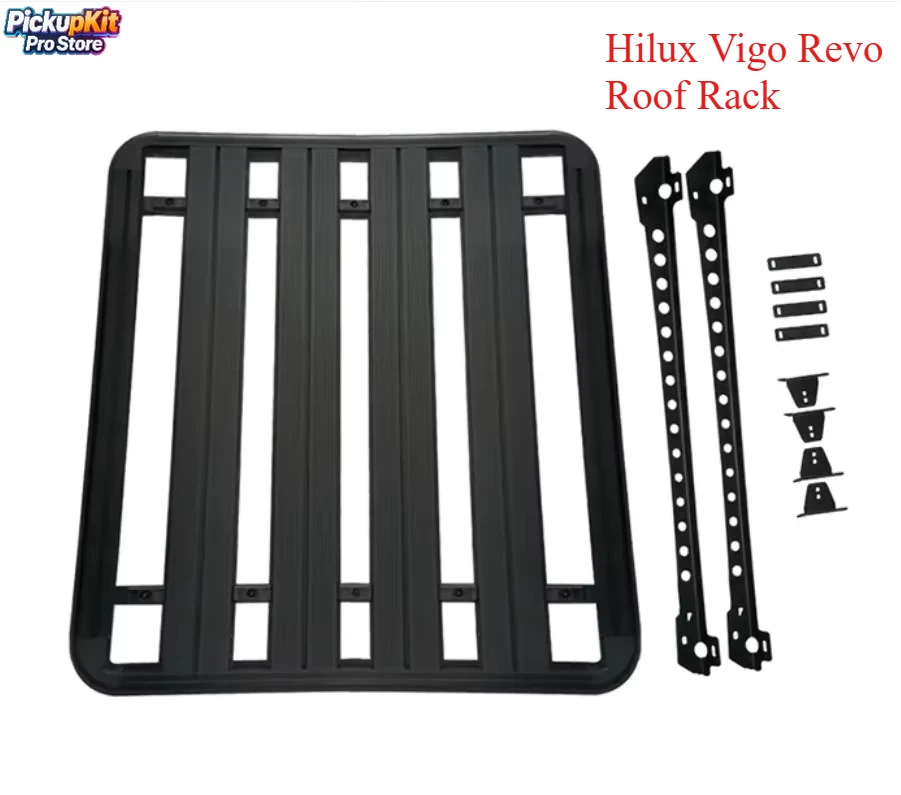 

Hilux Vigo Revo 4x4 Roof Rack – Full Aluminum 100kg Load Fit LC80 F-250 Tacoma Heavy Duty Flat Rack