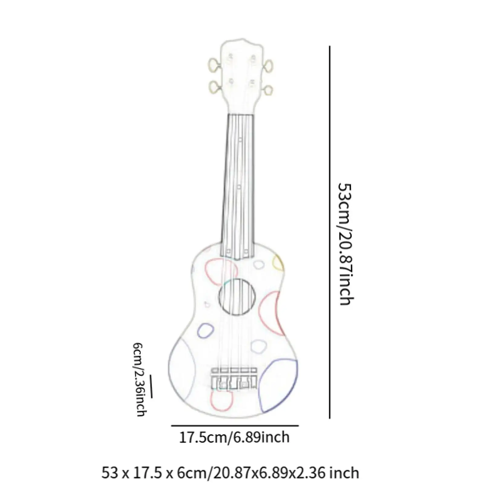 20.87'' Mini Ukulele for Children, 4 String Guitar Toy for Young Musicians