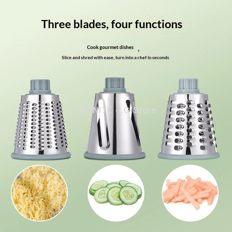 2026 New 3-in-1 Rotary Cheese Grater Multifunctional Manual Veg Slicer Nut Grinder Kitchen Essential ToolINFINITE -LG