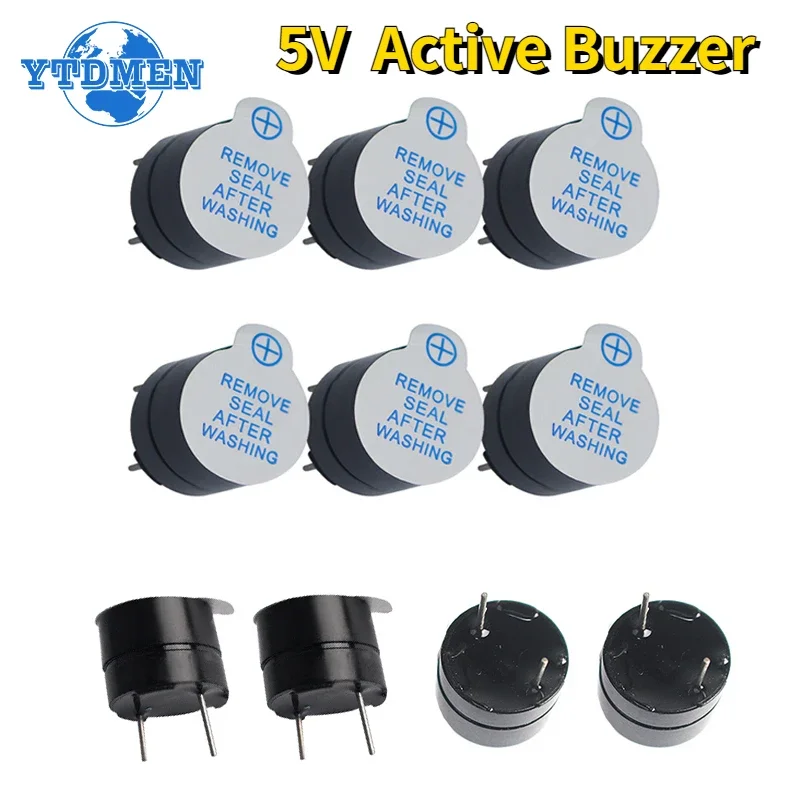 10pcs/lot 5V Active Buzzer Magnetic Long Continous Beep Tone Alarm Ringer 12*9.5mm Mini Active Piezo Buzzers DIY Kit for Arduino