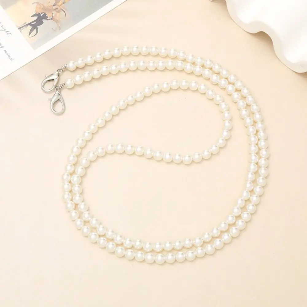 Single Shoulder Chain Pearl Crossbody Mobile Phone Chain Gold/silver Buckle Anti Loss Sweet Long-style Bag Chain