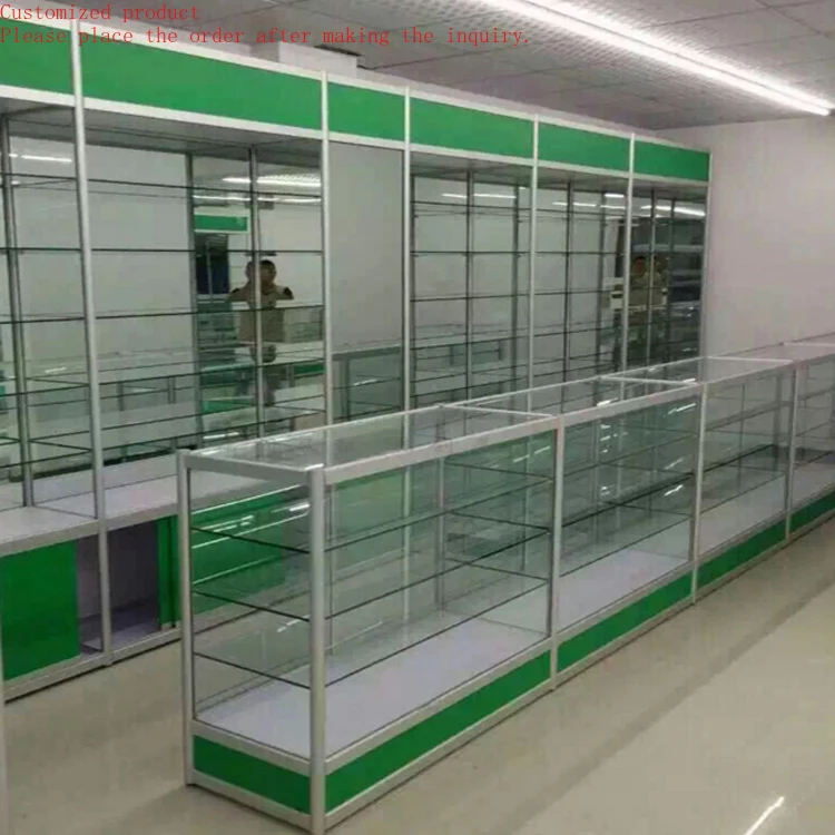 

Custom.Customized Aluminum Frame Green Medical Glass Cabinet/medical Glass Showcase/medical Display Cabinet