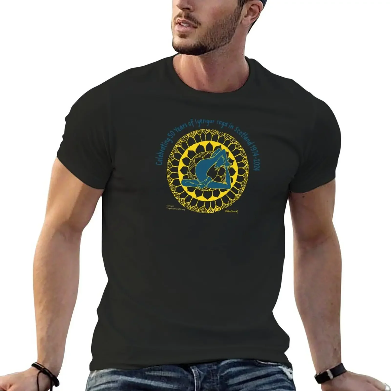 

Yellow/ Dark Blue Essential Tee Shirt T-Shirt tees oversized t shirt Men's t-shirts