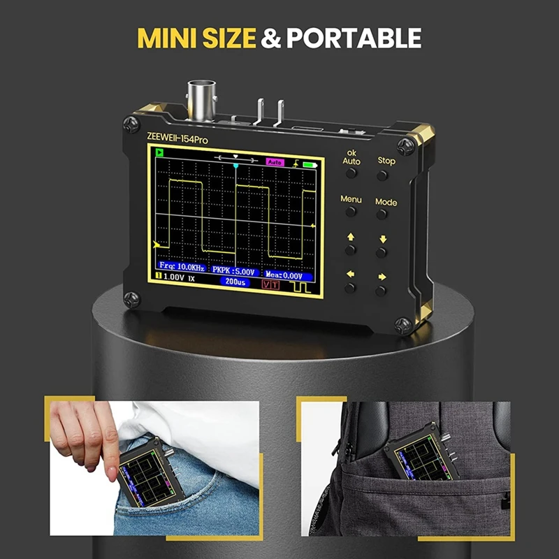 Car Oscilloscope 14 Type Measurement, 40Msa/S Sampling Rate, 18Mhz Bandwidth, 2.4In LCD Display With 10X, 100X Probe