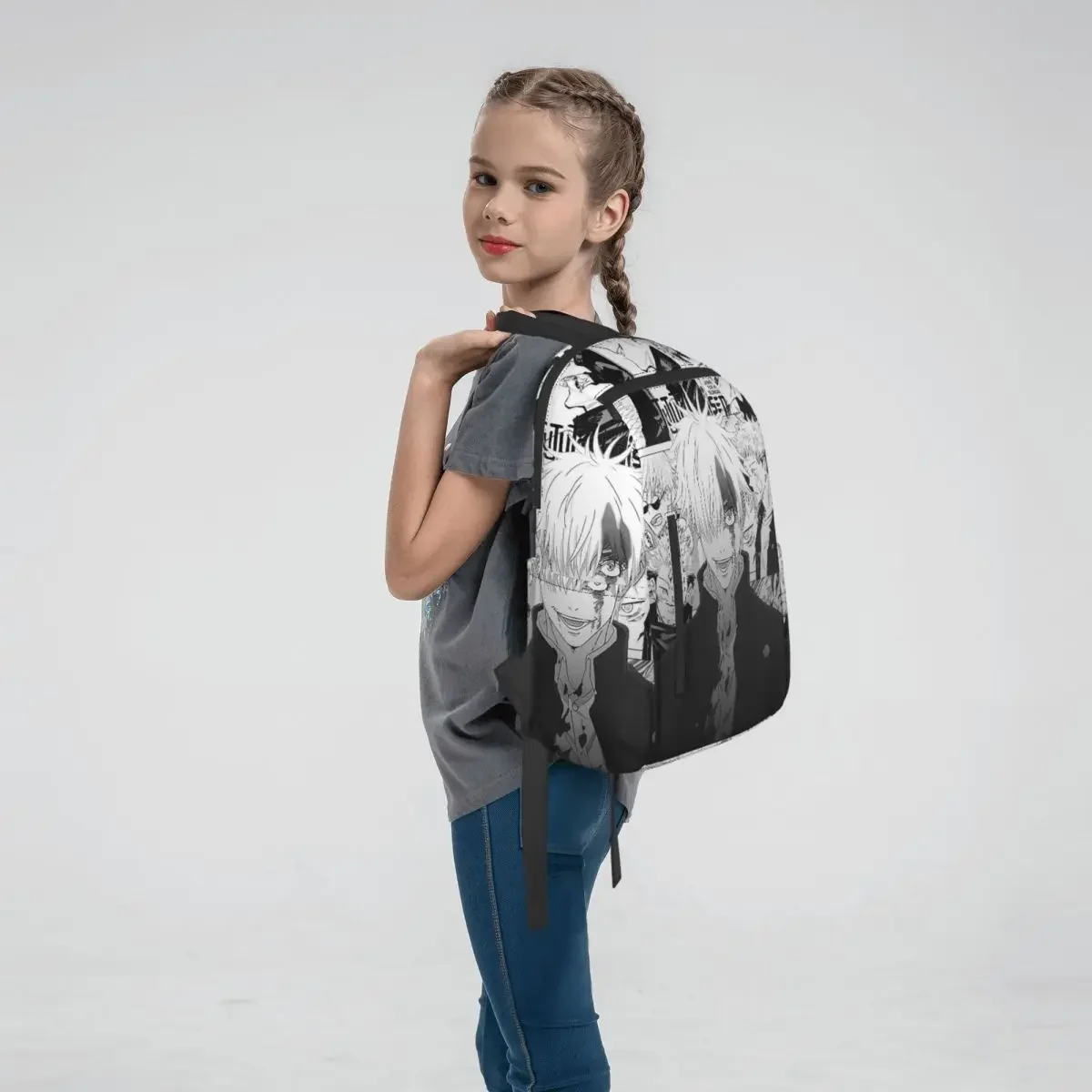 JJK Anime Gojo Satoru Jujutsu Kaisen Backpack Student BookBag Children School Bag Computer Shoulder Bags Men Women