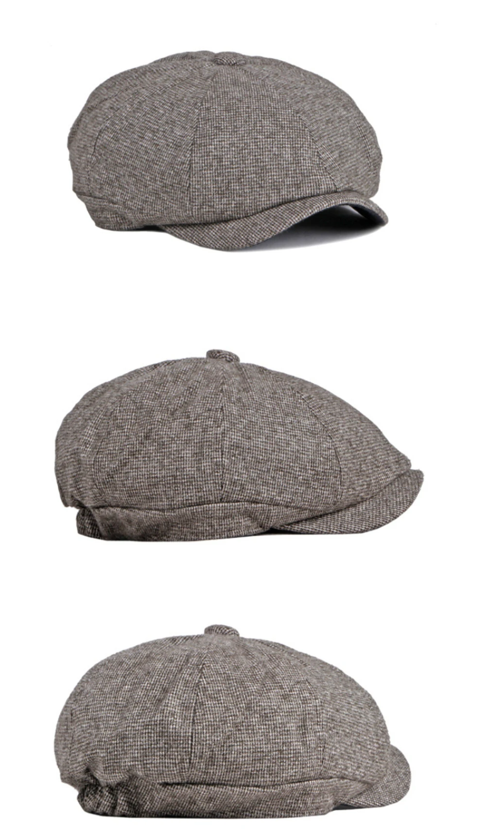 HT4965 Baskenmütze Hochwertige Herbst-Winter-Baskenmütze für Männer und Frauen Künstler Maler Baskenmütze Dicke Warme Herbst-Winter-Achteckige Flachmütze – Detail 7