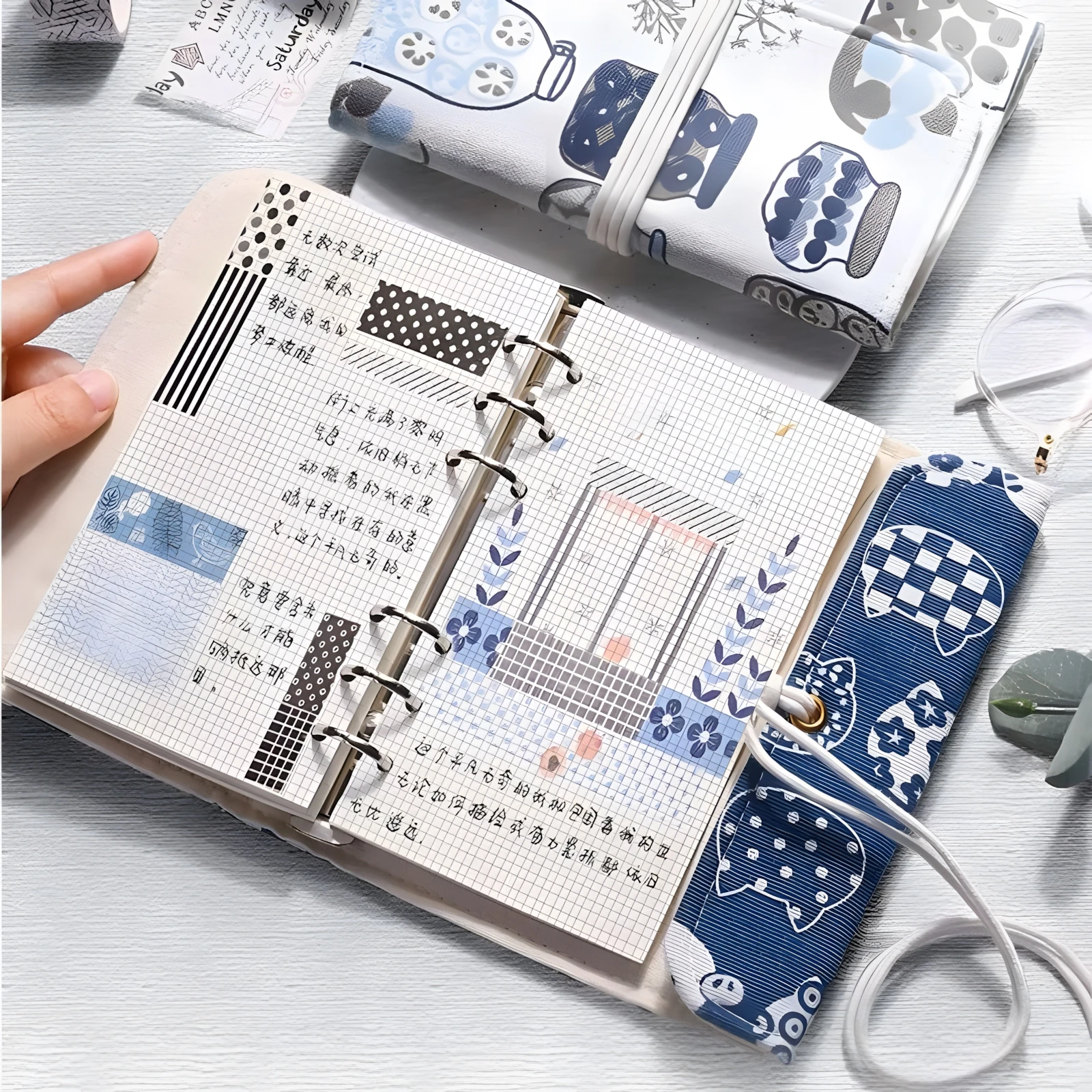 Chic Retro Fabric-Cover Planner – Elegant Vintage Travel Journal & Notebook for Modern Women in Europe, Japan & Korea