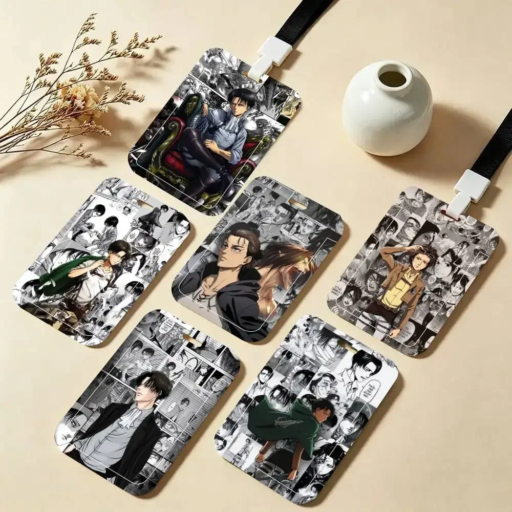 Japan Anime Comic Background Attack On Titan Card Holder Neck Strap Pendant Door Badge Holder Lanyards Keychain Work Credential