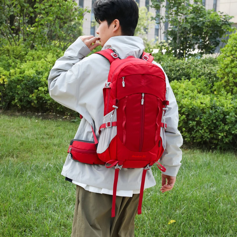 عالية الجودة ذات سعة كبيرة في الهواء الطلق على ظهره مقاومة للماء المشي لمسافات طويلة والتخييم على ظهره للجنسين دائم النايلون حقيبة السفر