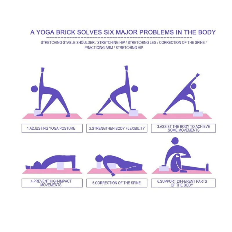 2/1PCS EVA Gym Blöcke Schaum Ziegel Training Übung Fitness Ausrüstung Dance Yoga Hilfs Werkzeug Stretching Körper Gestaltung – Detail 12
