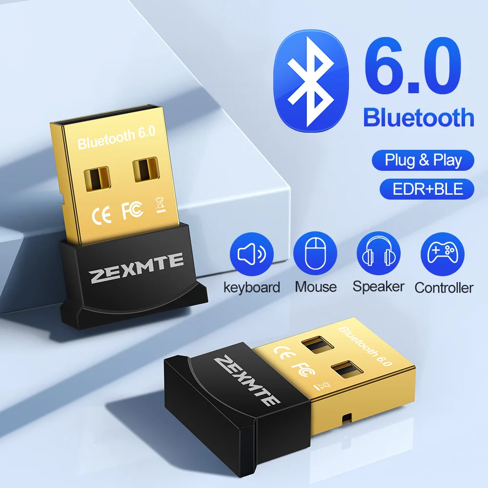

Адаптер Goelely Bluetooth 6.0, не требующий установки драйверов, для Windows 7/8.1/10/11, беспроводная передача данных по Bluetooth.