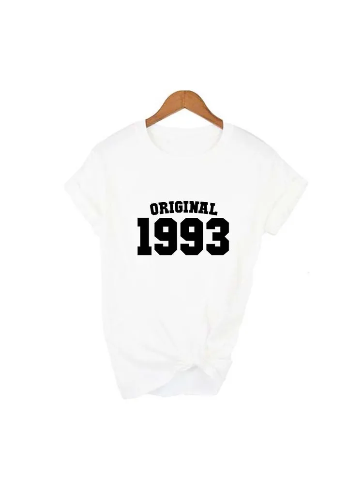 Original 1993 T-Shirt Printed Made In 1993 Women T Shirt Casual Funny Shirt for Lady Top Tee Tumblr Hipster Shirts Clothes