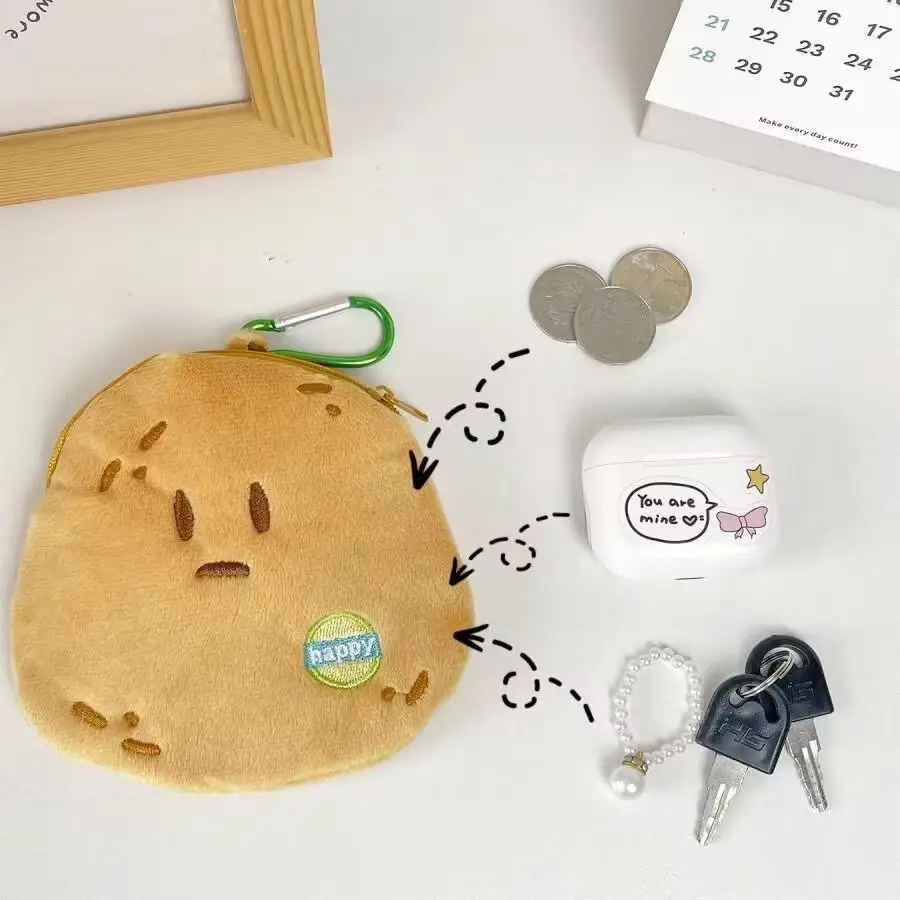 Adorable PotatoToast Purse - Toast Coin Purse, Cute Coin Pouch,Carrying Case,  Keychain Bag For Store Charging Cable,Coin