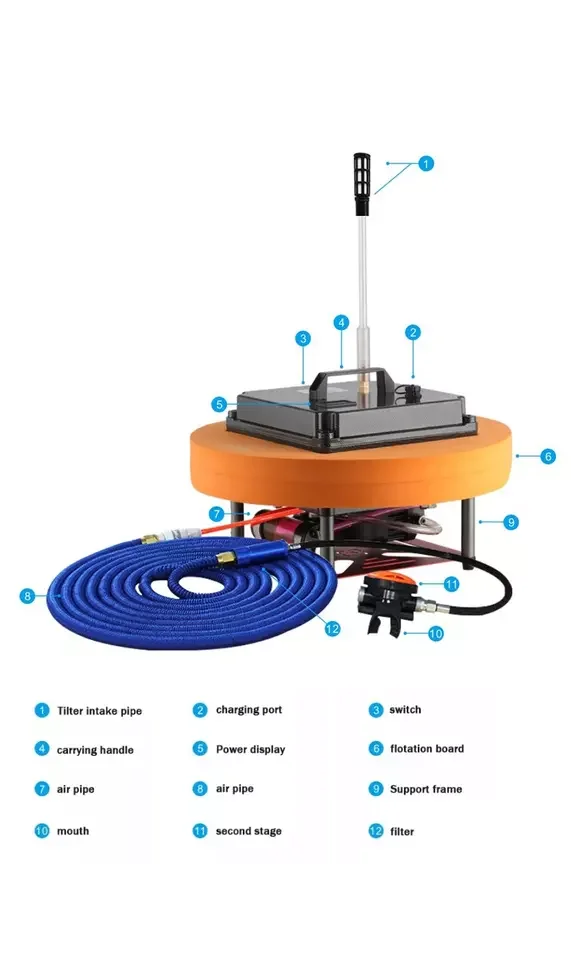 919 Plus 10 ore Attrezzatura per immersione Compressore RTS con apparecchio per la respirazione subacquea Mini Hookah Attrezzatura per compressore per immersioni subacquee