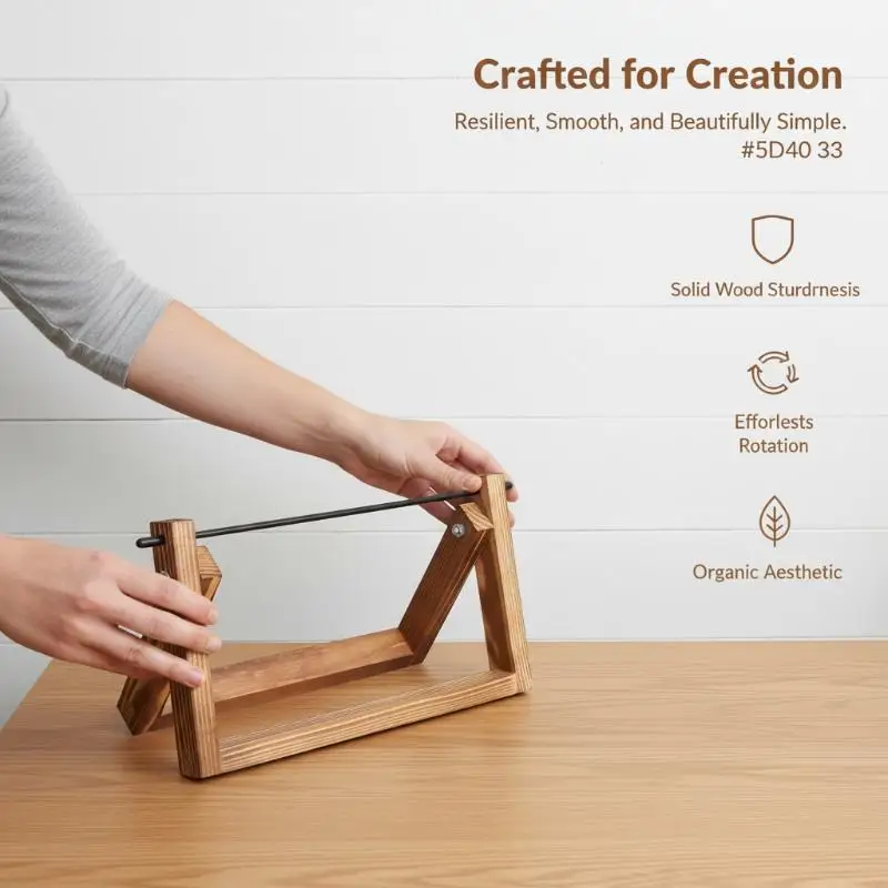 Wooden Yarn Roll Holder Desktop Storage with Sturdy Build Ideal for Organizing Craft and Knitting Supplies