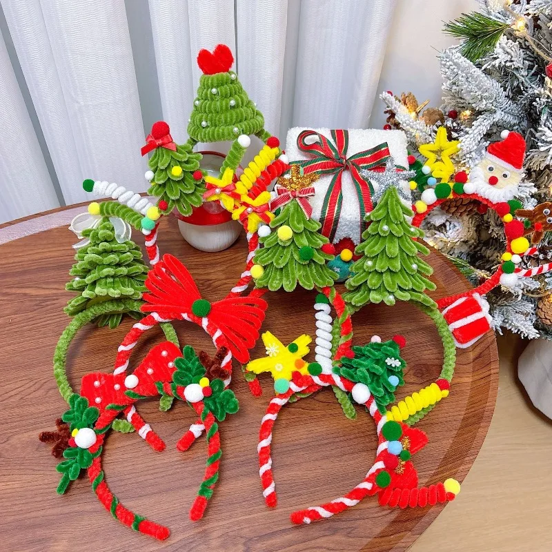 5PCS Christmas headband headband cute cartoon female autumn and winter internet celebrity 2025 new high skull headband