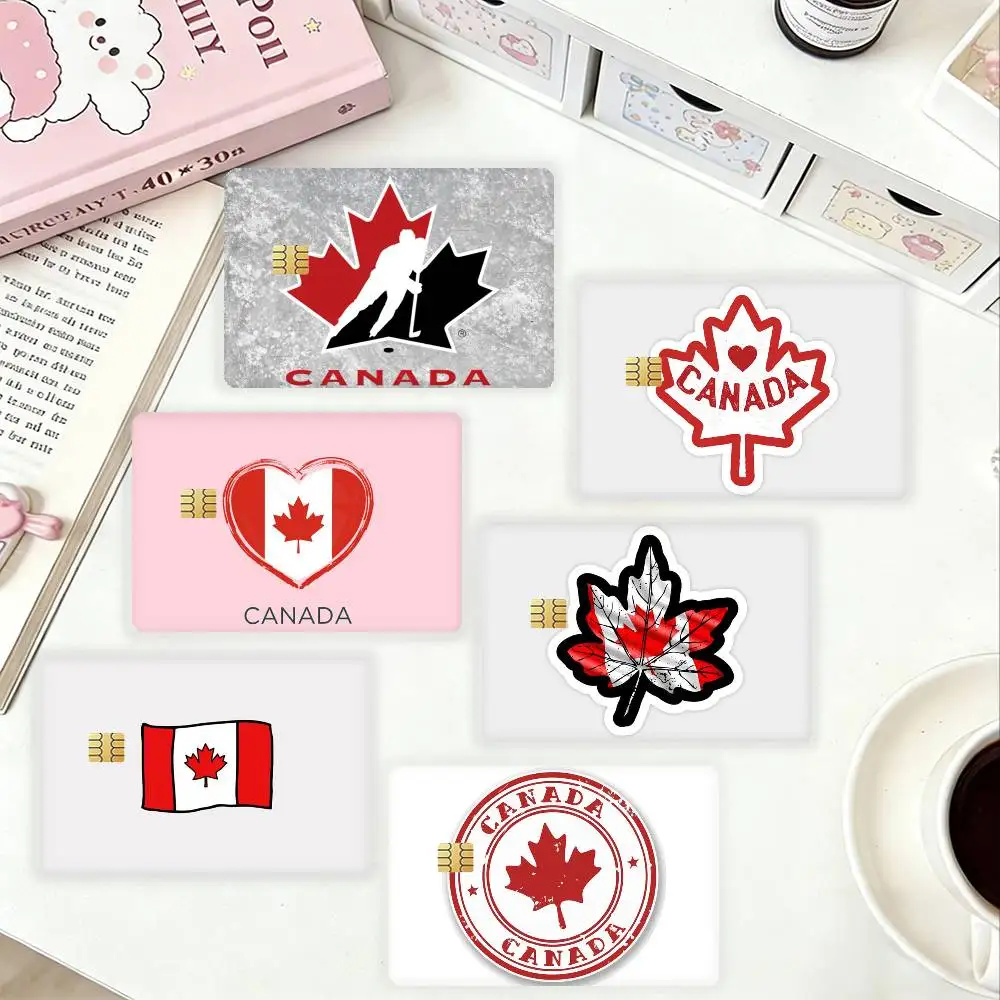 

Canada Maple Leaf National Team HD Waterproof Card Skins Protective Stickers for Credit Bank Game Cards