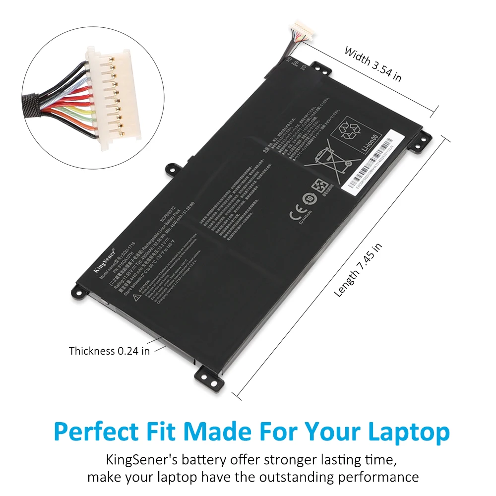 KingSener SQU-1716 SQU-1717 916QA107H Laptop Battery For Hasee KINGBOOK U65A U63E1 QL9S04 QL9S05 11.55V 4550mAh/52.55WH - Image 5