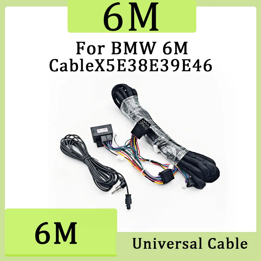 

For BMW 3 series 5 series X5 M3 M5 E46 E38 E39 E53 6M Cable Universal Car Radio Power Extension Wiring Harness Stereos