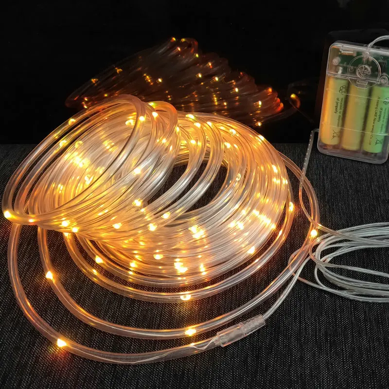 Inserto per tubi ad energia solare Luci a stringa colorate a LED Telecomando Sincronizzazione colorata Tubo in filo di rame impermeabile per le vacanze