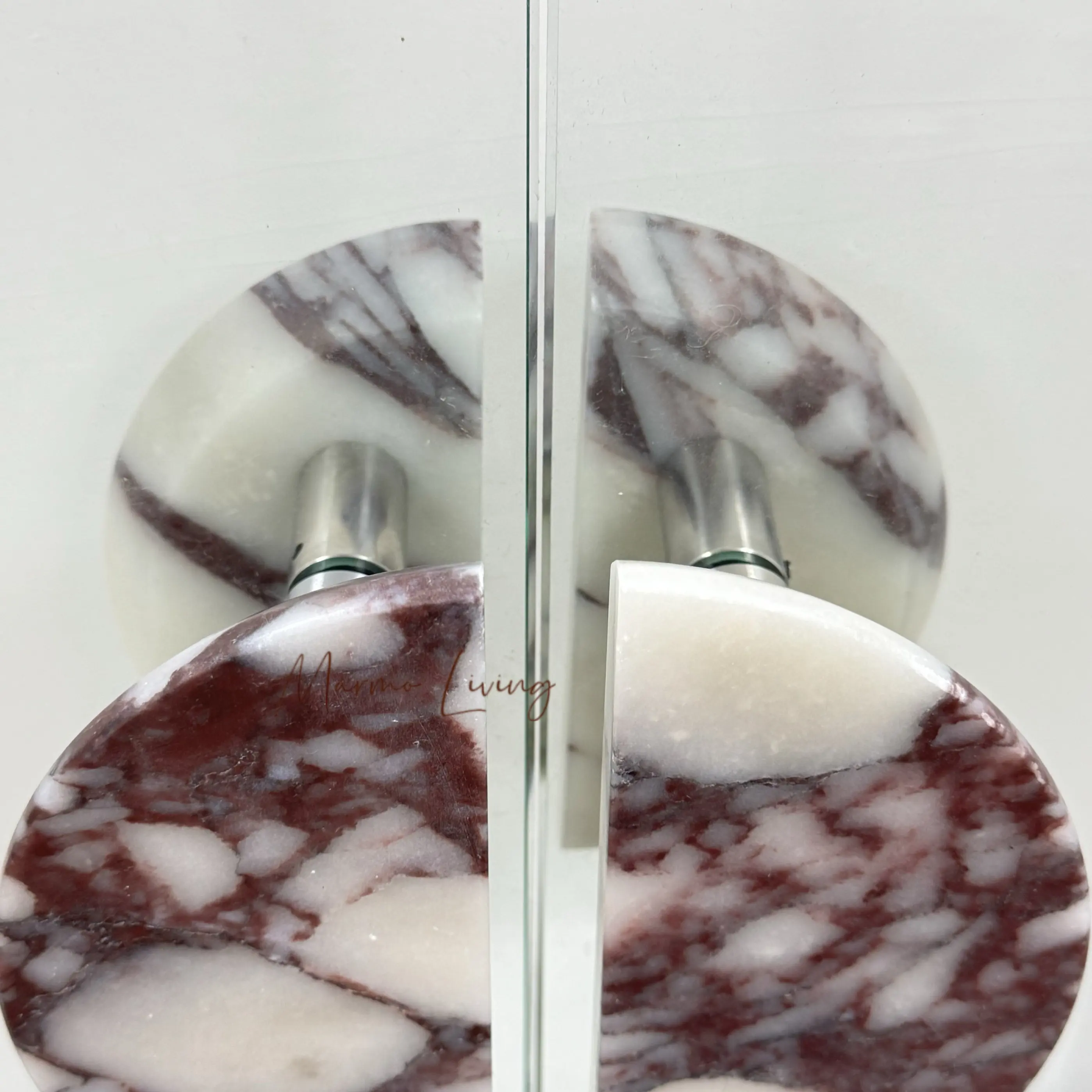 

Ручка для стеклянных дверей из натурального мрамора Calacatta Violet, современный минималистичный креативный дизайн, декоративная ручка для отелей и ресторанов